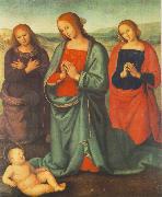 PERUGINO, Pietro Madonna with Saints Adoring the Child a oil
